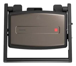 Aiwa ASM-1500G Sandwichera Grill 1500W, Placas Antiadherentes Desmontables, Color Plata/Negro, Acero Inoxidable, Termostato