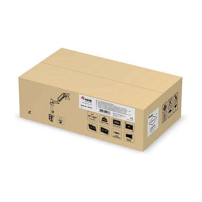 EQUIP Soporte de escritorio para monitor 17"-32", Abrazadera, 9 kg, 360 grados, Negro, 100x100 mm EQUIP Soporte de escritorio para monitor 17"-32", Abrazadera, 9 kg, 360 grados, Negro, 100x100 mm