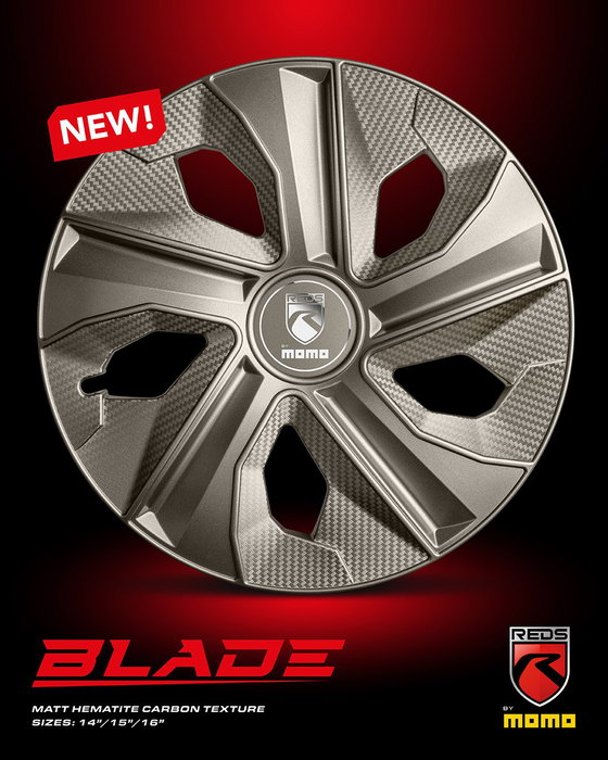 Momo Tapacubos Blade Mate Hematite Carbono 15 - Juego de 4
