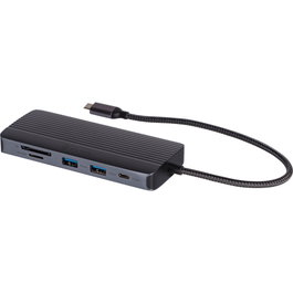 ICY BOX IB-DK4040a-CPD Docking Station 10 en 1 USB-C Plata