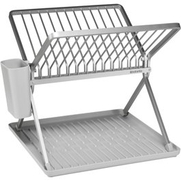 Brabantia Escurridor de platos plegable pequeño Gris claro