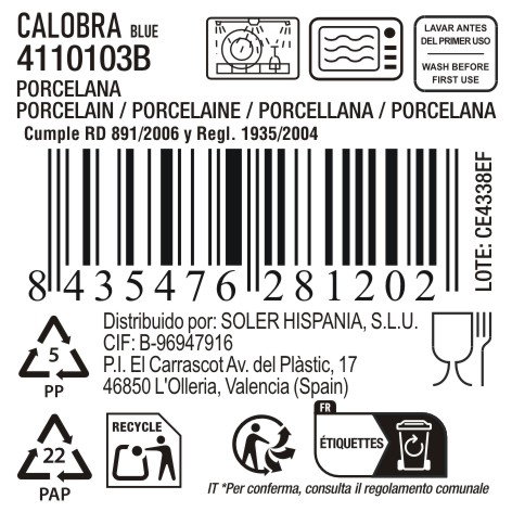 La Mediterranea Plato de Postre Calobra Azul ø16.6cm