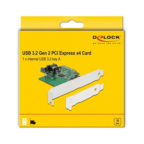 DeLOCK PCI Express x4 Tarjeta Expansión a 1 x Interno USB 3.2 Gen 2 (10 Gbps) Tipo E Clave A 20 Pines, USB 3.2 Gen 2 y SATA, Windows 7/8.1/10 DeLOCK PCI Express x4 Tarjeta Expansión a 1 x Interno USB 3.2 Gen 2 (10 Gbps) Tipo E Clave A 20 Pines, USB 3.2 Gen 2 y SATA, Windows 7/8.1/10