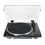 Audio-Technica AT-LP70XBT Tocadiscos de transmisión por correa Negro y Plata, Automático (33 1/3 y 45 RPM), Bluetooth 5.2, con Protector anti polvo