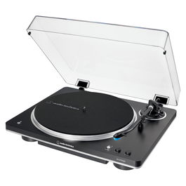 Audio-Technica AT-LP70XBTBS Tocadiscos Automático con Bluetooth, Tracción por Correa, 33 1/3 y 45 RPM, Color Negro/Plata, Incluye Fono-Preamplificador Integrado