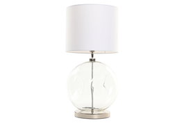 DKD Home Decor Lámpara Sobremesa Moderno Transparente Crudo Cristal Algodón Metal 30x60x30 cm