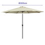 Marbueno Sombrilla Acero 8 Varillas D300 cm Polyester Beige Jardin, Piscina y Terraza 10486
