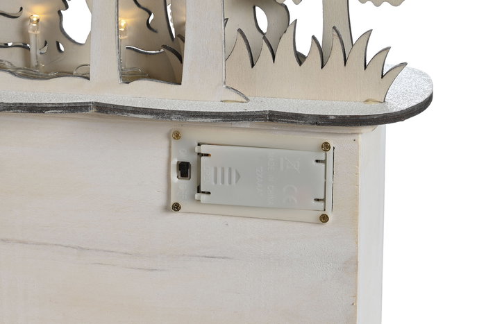 DKD Home Decor Calendario Adviento Navidad Tradicional Rojo Beige Madera 8.5 x 36.5 x 34 cm (2 Unidades)