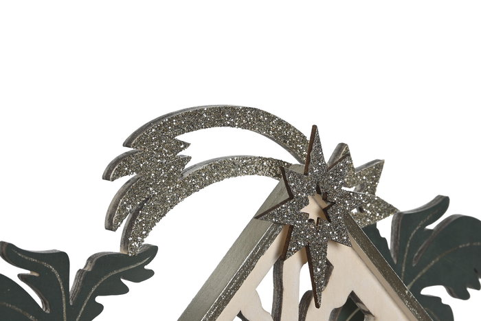 DKD Home Decor Calendario Adviento Navidad Tradicional Rojo Beige Madera 8.5 x 36.5 x 34 cm (2 Unidades)