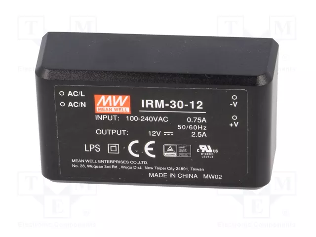 MEAN WELL IRM-30-12 Convertidor AC/DC 30W 12V DC