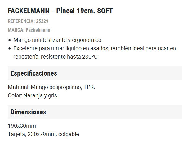 FACKELMANN Pincel de Silicona Soft 19 cm