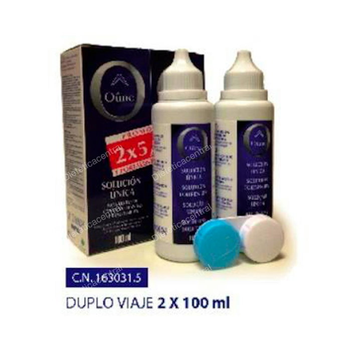 Oune Solución Única Lentillas Pack Viaje 2x100ml para Limpieza, Desinfección y Humectación