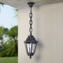 Fumagalli Farol de Techo con Cadena Sichem/Anna, Negro, Transparente, Casquillo E27, IP55, Ø220 x 800 mm