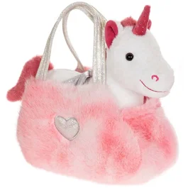 Gipsy Toys Bolso de peluche de unicornio Rosa / Blanco