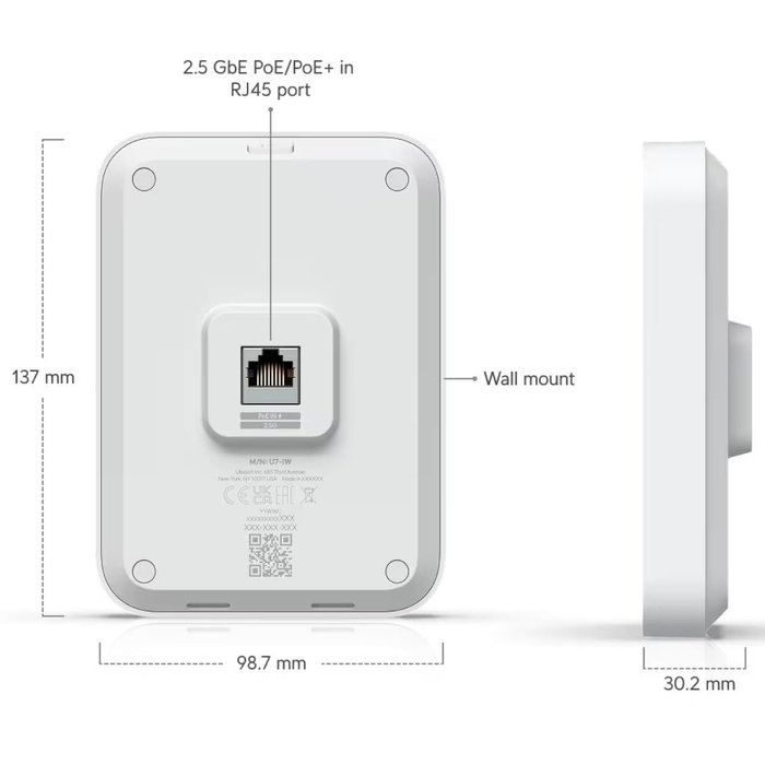 Ubiquiti UniFi U7 In-Wall WiFi 7 Blanco Ubiquiti UniFi U7 In-Wall WiFi 7 Blanco