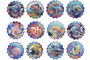 DKD Home Decor 72 Unidades Posavasos Atlantico Azul Marino Multicolor Dolomita Corcho 10.8 x 0.7 x 10.8 cm