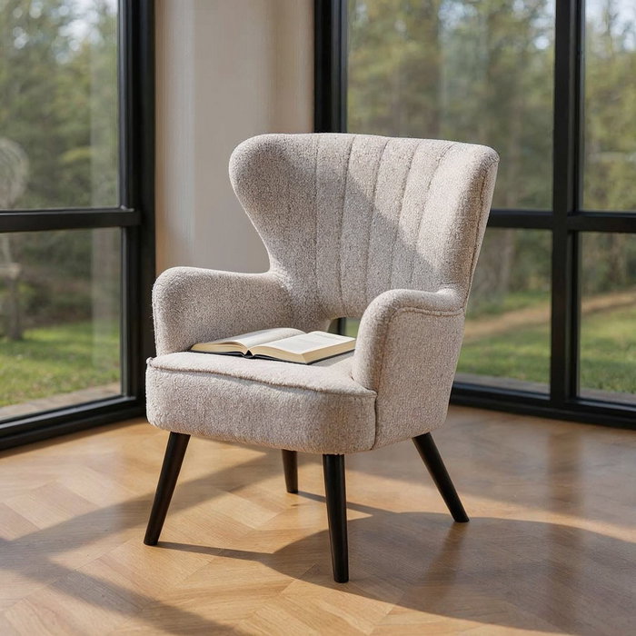 Sillón Jaspeado Crudo Tejido-Madera 70 X 74 X 90 cm Sillón Jaspeado Crudo Tejido-Madera 70 X 74 X 90 cm