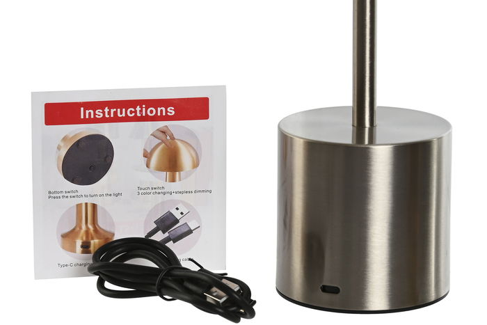 DKD Home Decor Lámpara Sobremesa Moderno Dorado Plateado 8x34x8 cm (3 Unidades)