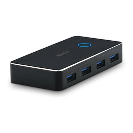 LINDY Conmutador de Comparticion USB 3.0 (2:4) 43387, Tipo C, 6 Puertos, 5 Gbit/s, Negro