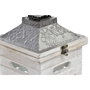 DKD Home Decor Set de 2 Farolas de Abeto y Cristal Envejecido
