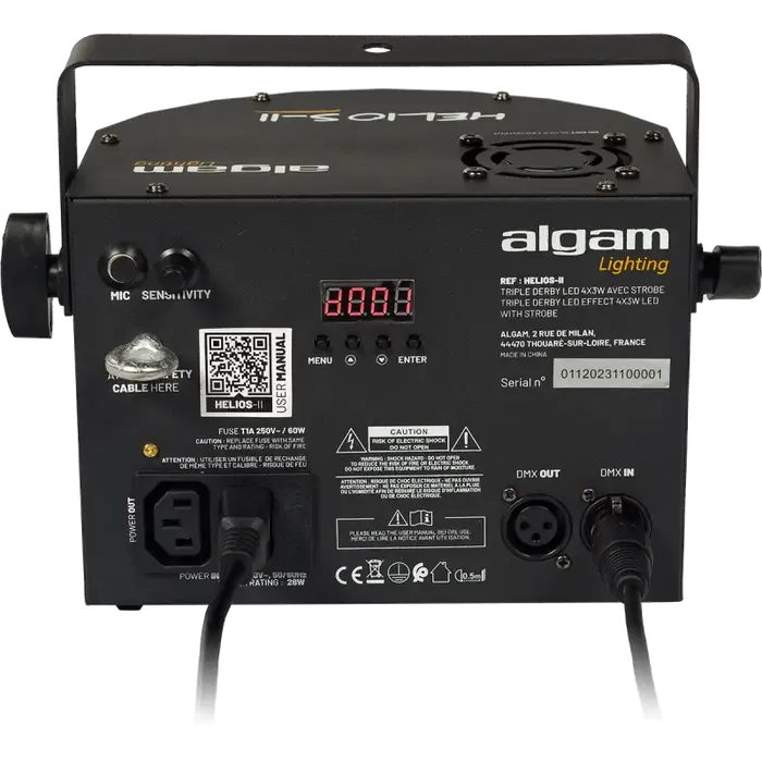 Algamlight Helios II Derby 2 en 1 con Stroboscope 4x 3W LEDs RGBW y 16x 0.5W LEDs Blancos para Eventos