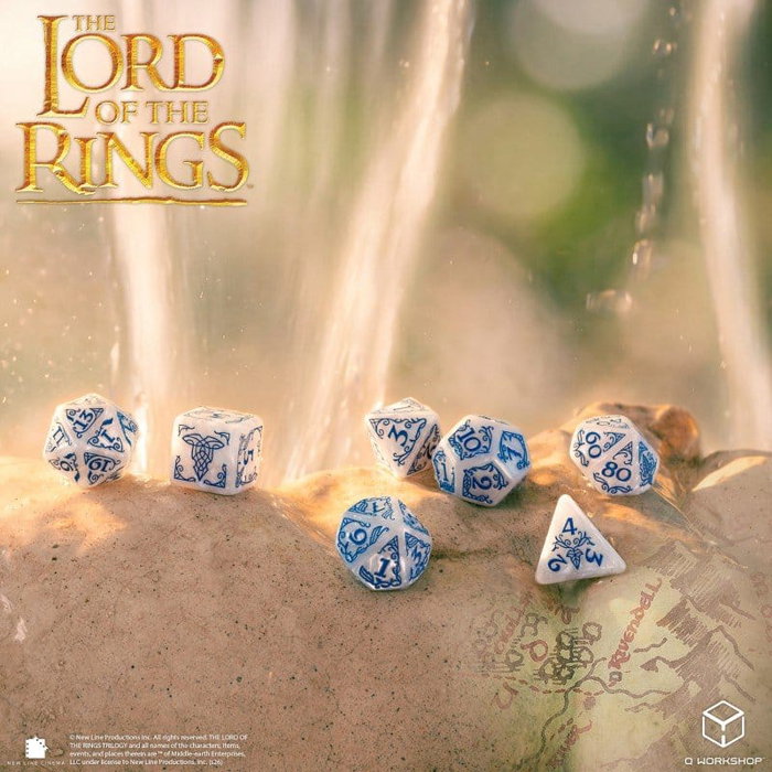 Q Workshop El Señor de los Anillos Set de 7 Dados Rivendell (Piedra) inevitable