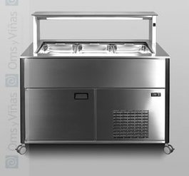 RIEBER Buffet Refrigerado con Ruedas Modelo RBS-KMF - Mobiliario de cocina