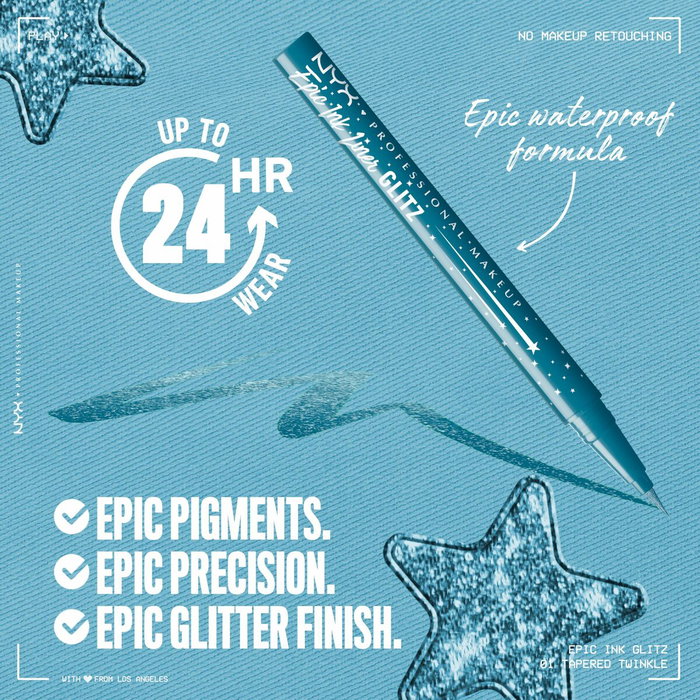 Nyx Professional Make Up Epic Ink Liner Glitz #01-Tapered Twinkle Nyx Professional Make Up Epic Ink Liner Glitz #01-Tapered Twinkle