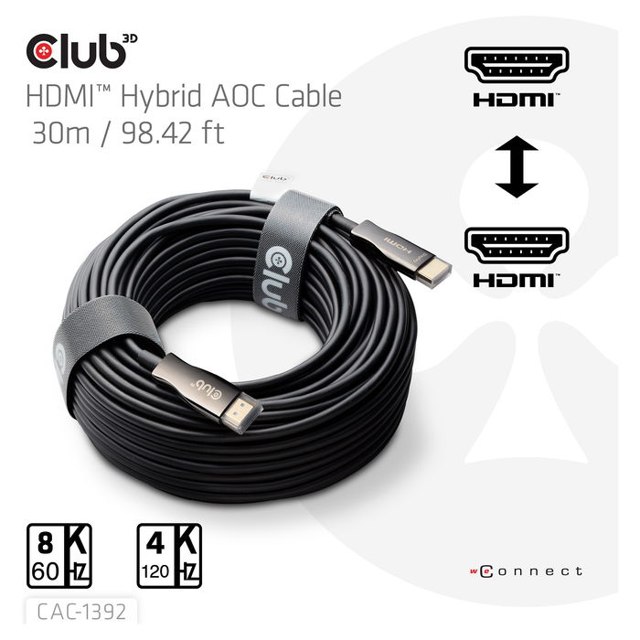 Club3D CAC-1392 HDMI 2.1 A-A 30m 8K60Hz UHD HDR eARC