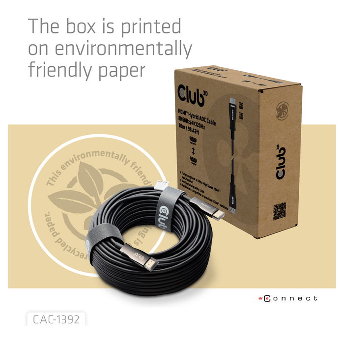 Club3D CAC-1392 HDMI 2.1 A-A 30m 8K60Hz UHD HDR eARC