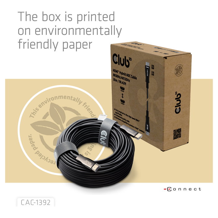Club3D CAC-1392 HDMI 2.1 A-A 30m 8K60Hz UHD HDR eARC