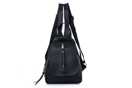 Lucky Bees Mochila 945 v2 Cuero de Polivinilo Negro para Mujer Elegante y Sofisticada