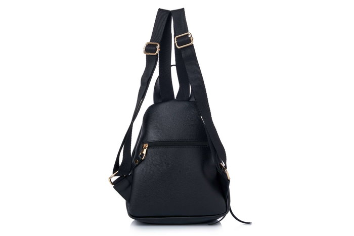 Lucky Bees Mochila 945 v2 Cuero de Polivinilo Negro para Mujer Elegante y Sofisticada