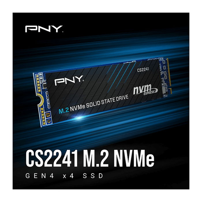 PNY CS2241 Disco SSD interno M.2 NVMe PCIe Gen4 1TB 2280, alto rendimiento, para juegos y PC