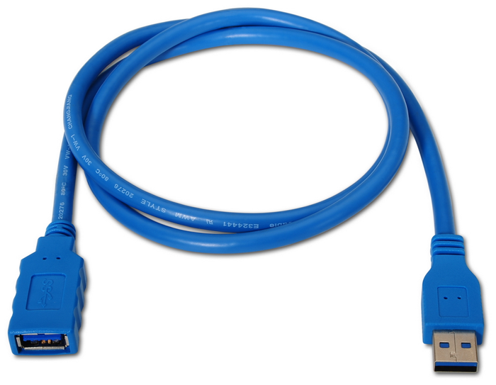 Aisens Cable Alargador USB 3.2 Gen 1, USB A Macho a USB A Hembra, 2m, Azul