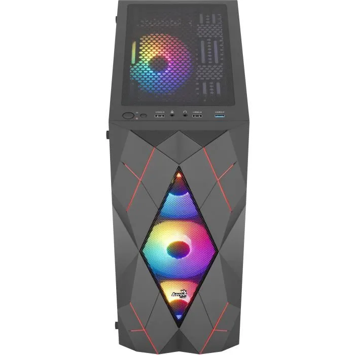 Aerocool AER4711099476787 Caja Torre Media ATX Negra Volcan G v1 Sin Fuente de Alimentacion