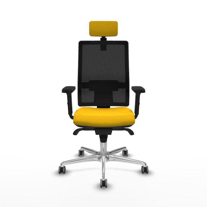 PIQUERAS Y CRESPO Silla de oficina Horna con mecanismo Sincro, Amarillo y Negro