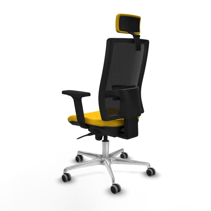 PIQUERAS Y CRESPO Silla de oficina Horna con mecanismo Sincro, Amarillo y Negro
