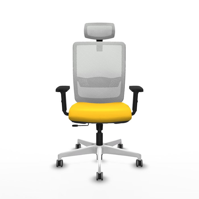 PIQUERAS Y CRESPO Silla de oficina Haches Amarillo y Blanco