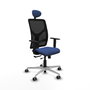 PIQUERAS Y CRESPO Silla de oficina Motilla con mecanismo Sincro/Traslack, Azul marino y Negro