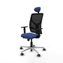 PIQUERAS Y CRESPO Silla de oficina Motilla con mecanismo Sincro/Traslack, Azul marino y Negro