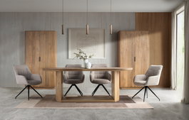 GINER Y COLOMER Mesa de Comedor Ovalada de Madera de Mango Natural 210 cm con Base Abierta y Moldura Decorativa