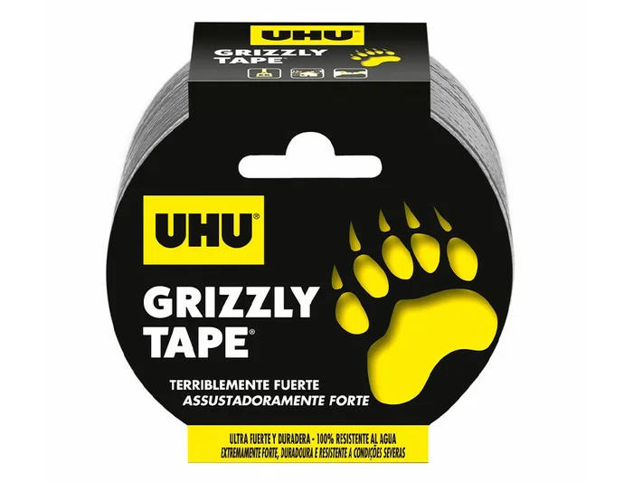 Uhu Cinta Adhesiva Americana Grizzly Tape Ultrafuerte, Color Plata, 10 m x 48 mm