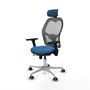 PIQUERAS Y CRESPO Silla de oficina Jorquera con mecanismo Sincro/Traslack Azul claro y Gris