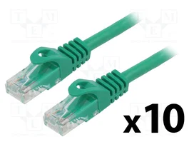 LANBERG Patch Cord Cat 6 U/UTP 3m Verde