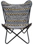 DKD Home Decor Sillón Indio Negro Blanco 65 x 90 x 74 cm Algodón Hierro