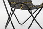 DKD Home Decor Sillón Indio Negro Blanco 65 x 90 x 74 cm Algodón Hierro