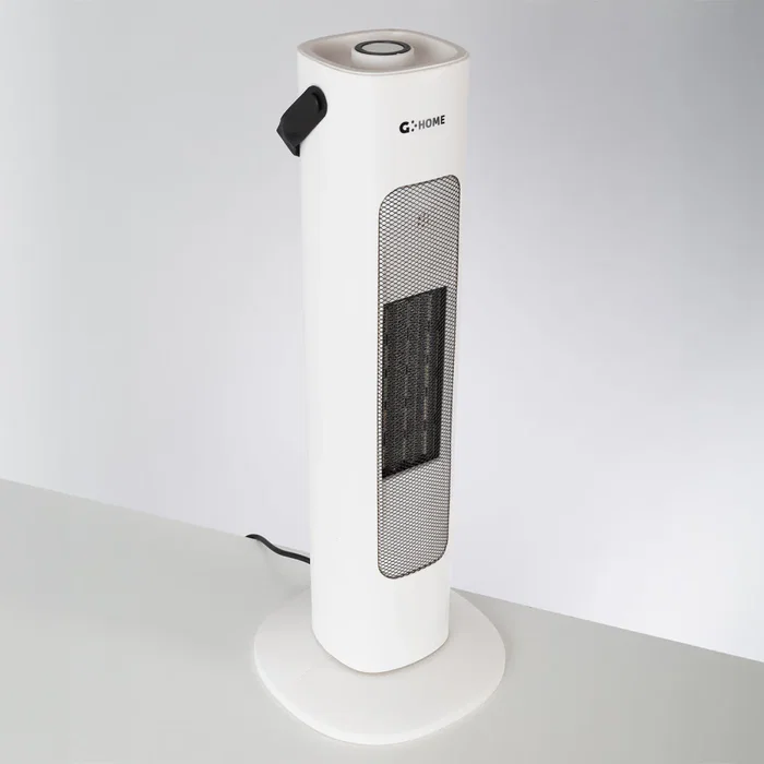Calefactor Vertical PTC con Ventilador 800/1600W Blanco, 3 Potencias, Termostato Regulable y Triple Sistema de Seguridad, Caliente Frío