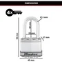 Master Lock Candado M1EURDLF de Acero - 50 mm - Arco Octogonal de 8 mm - Alta Seguridad para Exteriores
