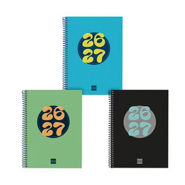 Finocam Agenda Escolar Catalan Cool 2026-27 Espiral Tapa Extra Dura Pack de 8